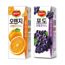 델몬트 오렌지 + 포도 드링크 190ml 각 24팩 (총48팩), 48개