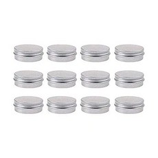 12Pcs 실버 빈 리필 가능한 알루미늄 캔 화장품 화장품 크림 샘플 보관 용기 병 립스틱 용 작은 병 Jar 아이 섀도우 파우더 네일 아트 (10g／0.33 Ounce), 10g／0.33 Ounce