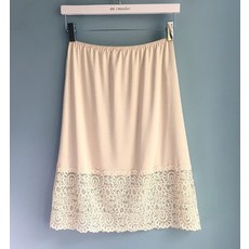 속치마 스커트 이너스커트 노출방지 불투명 정전기방지 화이트블랙색 레이스 미들롱타입