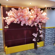 대형 인조벚꽃 나무 조화 인테리어 매장 가게 장식, 기역자형-높이 1.5m x 상단폭 1.2m, 1개