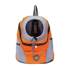 강아지 슬링백 여름 가방 백팩 고양이 이동장 메쉬 여름용 망사 키로, M for 5-8 kg, orange, 1개
