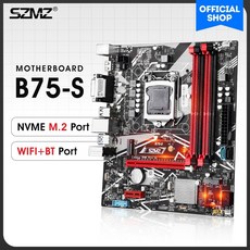 메인보드SZMZ B75 마더 보드 지원 인텔 코어 2 세대 3 제온 E3 V1 V2 LGA 1155 CPU USB3.0 SATA3.0 NVME M., 01 마더 보드