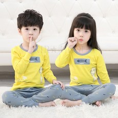 kirahosi 가을 아동 발열내의 내복 실내복 겨울 아동 내복잠옷세트 Y 58 +덧신 증정 DOktmper