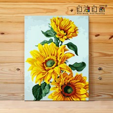유화 diy 명화그리기 그림 그리기 캔버스 색칠놀이 그림액자만들기 페인팅 취미생활 프레임세트, G.(30x40cm) + 원목펜슬+페인트+유화천