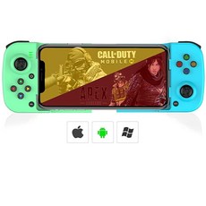 아이폰 iOS 안드로이드 PC용 메가드림 모바일 게임 컨트롤러 게임패드 15/14/13/12/11/X 아이패드 삼성 갤럭시 TCL 태블릿 콜 오브 듀티 검은사막 다이렉트 플레이, Green Blue, 1개