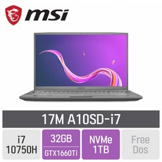 MSI 크리에이터 17M A10SD-i7 [게이밍마우스 증정], 32GB, SSD 1TB, 미포함