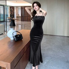 여성용 드레스 파티 모임 홀터넥 블랙 연말파티룩, 상세페이지 참고, 86401 블랙 드레스 L