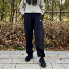 나이키 여성 NSW 오버핏 기모 트레이닝 조거 팬츠 운동복 바지 블랙 RM2311