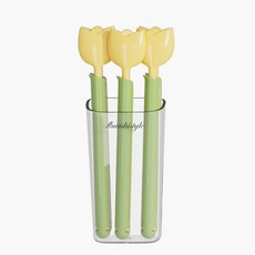 마구와구 튤립 밀폐집게 5P + 냉장고 부착케이스 HG525, 1세트, 옐로우