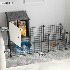 고양이 둥지 침실 1개 애완견 울타리 이층 별장 넓은 여유 공간 가정용, 01 diy cage, 02 GGX003