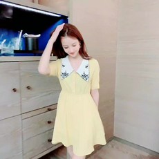 디비자라 리얼 스왓치 레드 키 작은 블랙 원피스 봄여름 허리