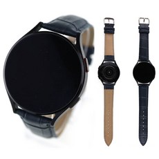 SM-R870 갤럭시 워치4 44mm 호환 가죽시계줄 레더 스트랩 컬러별, 네이비블루GE08A20BU