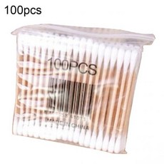 Soumake 100Pcs Disposable Double Head Wood Stick Cotton Swab Buds Beauty Makeup Tool - 스틱스왑