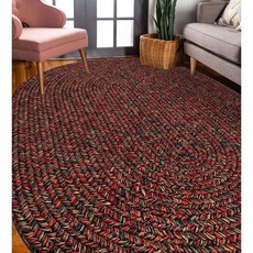 Sabrina Tweed Indoor/Outdoor Oval Braided Rug 2 by 4-Feet Sangria, 1개