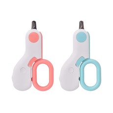 HALOKAIYA 고양이 강아지 손톱깎이 비산방지 손톱깎이 스테인리스 LED 애견손톱가위 휴대용 안전 위생, Small, 핑크색, 1개