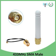 433 MHz lora 안테나 흰색 3dbi SMA 남성 커넥터 접이식 433 mhz antena 지향성 안테나 + 21cm RP SMA/u.FL 피그 테일 케이블|통신용 안테, 1개, 5pcs, 단일