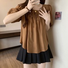 Kingfishe 여성 여름 달콤하고 상의 반팔 티셔츠 캐주얼 dc3 Yanf