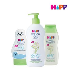 HIPP 힙베이비샴푸200ml 샴푸앤워싱200ml 워싱젤400ml 3종 세트, HIPP 힙베이비샴푸200ml＋샴푸앤워싱200ml＋워싱젤400ml