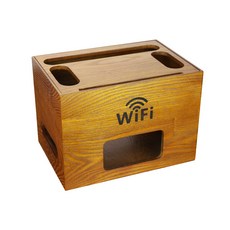 TV셋톱박스 목제 WIFI광모뎀 무선 라우터 테이블위수납 수납케이스 나무 멀티탭 전선 캐비닛, T01-엔틱색상