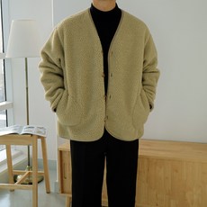 [맨즈북] 겨울 두툼한 남자 양털 후리스 가디건 간절기 외투 사무실옷