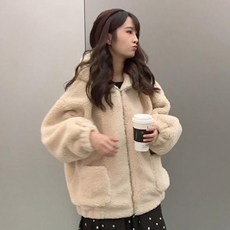달달하이 여성 양털후드 집업 후리스 빅사이즈 양털자켓