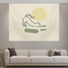 해룸 대형 패브릭 포스터 두꺼비집 가리개 페브릭 태피스트리 가림천 아트 행잉 초대형, 40.피카소-고양이