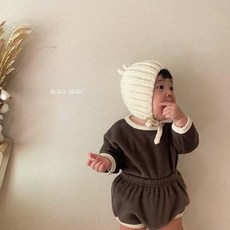 블랙빈 라떼 블루머 세트 베이비 아가 겨울 상하복