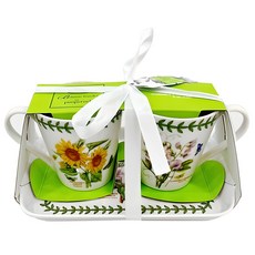 포트메리온 보타닉가든 머그 트레이 세트 180ml, 혼합색상, 1세트 혼합색상, 1세트