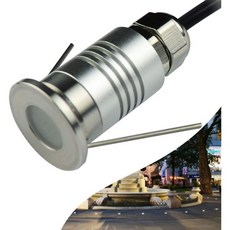 LED 미니 인그라운드 웰 라이트 핑거 사이즈 1W 12V DC 120° 광빔 각도IP67 방수 함몰 마커 표시기 지하 야외 경관 조명 따뜻한 흰색-3000K 1팩, 1 Pack
