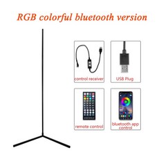 모던 RGB LED 플로어 램프 블루투스 앱 원격 제어 USB 전원 스탠드 무드등, RGB remote bluetooth