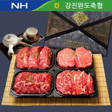 명절선물 완도축협 1등급 한우선물세트 정육2호 총1.6kg (불고기+불고기+국거리+장조림 각400g씩), 단품없음