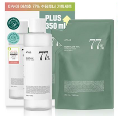 아누아 어성초 77 수딩 토너 350ML 리필 기획세트(350ML+350ML리필), 1set