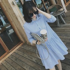 긴팔 원피스 하프기장 허리보정 슬림핏 소매 작은 키 리시안시스 점프슈트 프렌치 보이핏 여성 봄가을