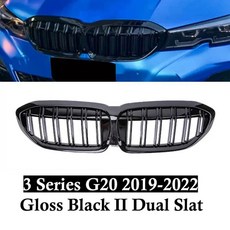 BMW 전면 키드니 그릴 스포츠 M 스타일 3 시리즈 G20 블랙 다이아몬드 318i 320i M340i M3, [06]19-22 GB Dual Slat, 06 19-22 GB Dual Slat