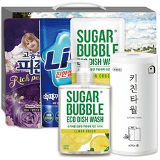 슈가버블 집들이 선물세트 97호 (주방세제 + 리큐 + 피죤섬유연제 + 키친타올), 1개