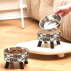 버닝오스 강아지 고양이 밥그릇 식기 스텐, 1개, 옵션1