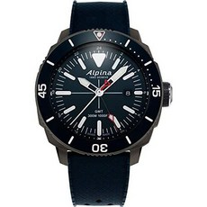 Alpina 남성용 Seastrong Diver 티타늄 스테인리스 스틸 스위스 쿼츠 다이빙 시계 (고무 스트랩 포함)