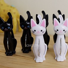 [사동상사+유통] &&고양이 4p 빨래집게 고양이빨래집게 빨래건조집게 다용도빨래집게 캐릭터빨래집게 빨래집게LOVE+쟈시뮨, +선택희망@#화이트