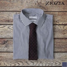 ZIOZIA 세미와이드 카라 스트라이프 셔츠 I ABY3WD1104