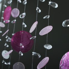 트리팟 인테리어 장식 자개발 (50cm 10줄), 핑크