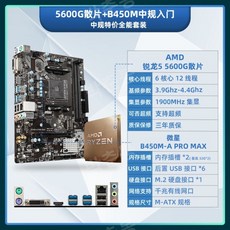 AMD Ryzen R5 5600G 박스형 루즈 칩 + MSI Gigabyte 마더보드 CPU 세트 B550 통합 디스플레이 APU 사무실, 다른, R55600G느슨한칩+MSIB450M-APRO - 라이젠55600g