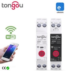 EWELINK 미터링 63A 와이파이 220V 110V TONGOU 에너지 타이머 릴레이 차단기 회로 N 1P 보호 계량기 KWH 홈 스마트, 6) SY1 No metering - 40A
