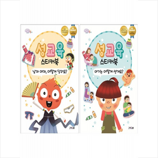 성교육 스티커북 아기는 어떻게 생겨요+남자 여자 어떻게 달라요 세트 + 미니수첩 증정, 고양이뿔