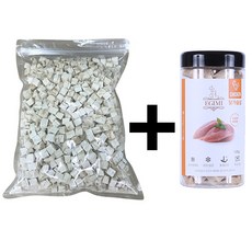 북어 트릿 치킨 트릿 강아지 고양이 동결 건조 큐브 훈련용 간식 대용량 트릿 500g, 북어 트릿 500G + 닭가슴살 트릿 135G