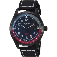Alpina 나일론 스트랩 블랙 21이 알피나 맨즈 스타티머 메탈 스위스 쿼츠 워치
