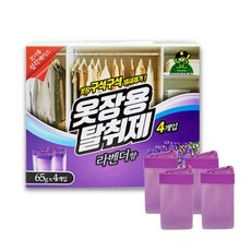 산도깨비 옷장용 탈취제 라벤더향 옷장 냄새 탈취, 260g, 4ml, 4개