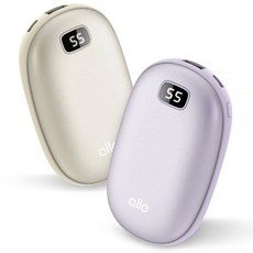 알로코리아 충전식 휴대용 손난로 전기 전자 핫팩 보조배터리 겸용 8000mAh WM800 alloWM800 244702, [1+1] 퍼플+퍼플