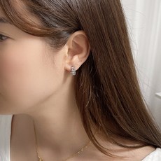 실버볼드링귀걸이