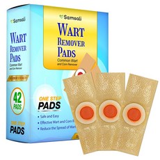 Samsali Skin Tag Wart Remover 삼사리 사마귀 티눈 쥐젖 제거 강력 리무버 살리실산 약용 패드 42개입