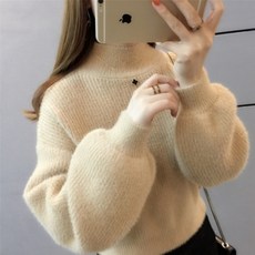 따뜻하고 부드러운 루즈핏 앙고라 니트 핑크